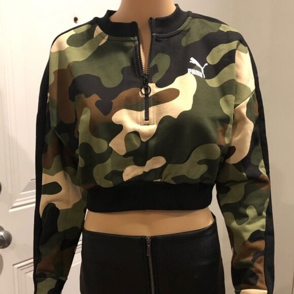 Puma Tops - PUMA Camo Print Cropped Top